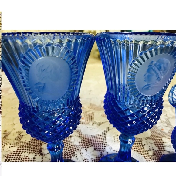 Vintage 70s Fostoria Cobalt Blueware Mount Vernon - Picture 2 of 5